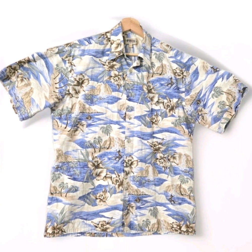Hawaiian Shirt Men Aloha Summer Casual Beach Button‎ Down Cruise Surf Party M